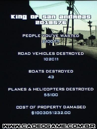 GTA San Andreas - Cadê o Game - Notícia - Raiz - Avalia??o Criminal Gta San  Andreas