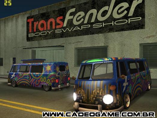 GTA San Andreas - Cadê o Game - Notícia - Tutoriais - Camper Modific?vel e  Hippie Paintjob na Transfender